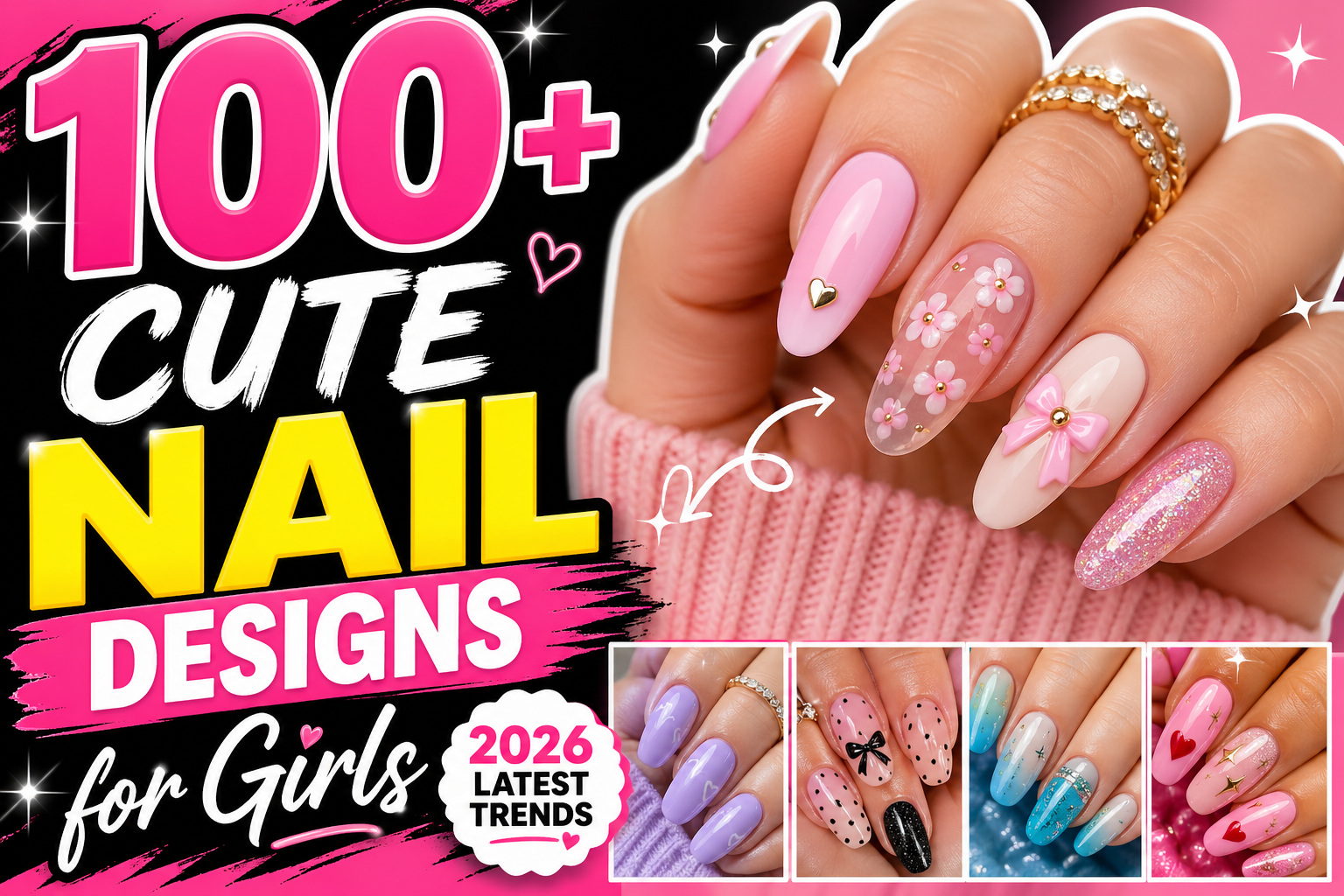 100+ Cute Nail Designs for Girls (2026 Latest Trends)