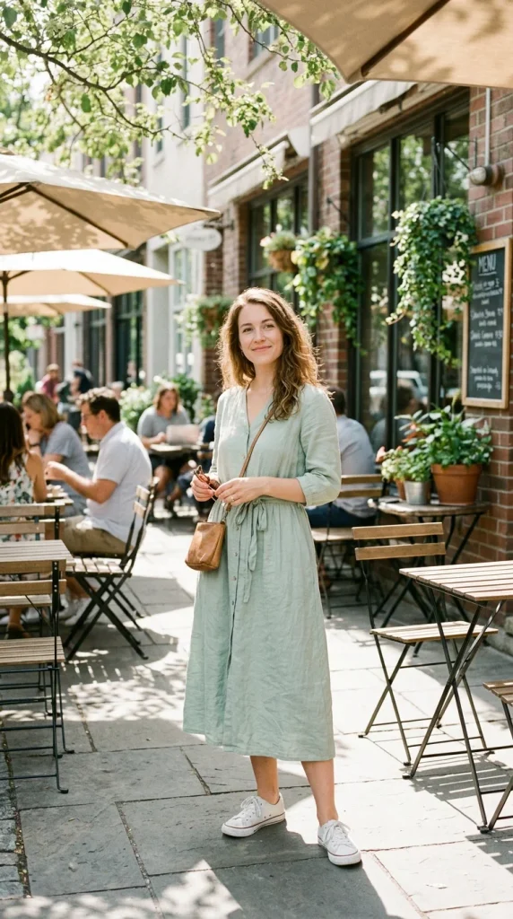 Midi Dress with Sneakers